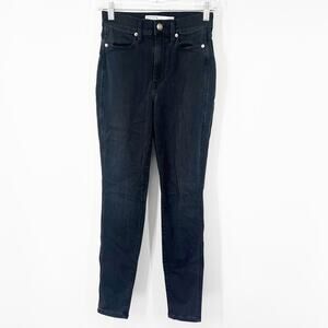 AYR The Riser High Rise Skinny Jeans in Charcoal Gray